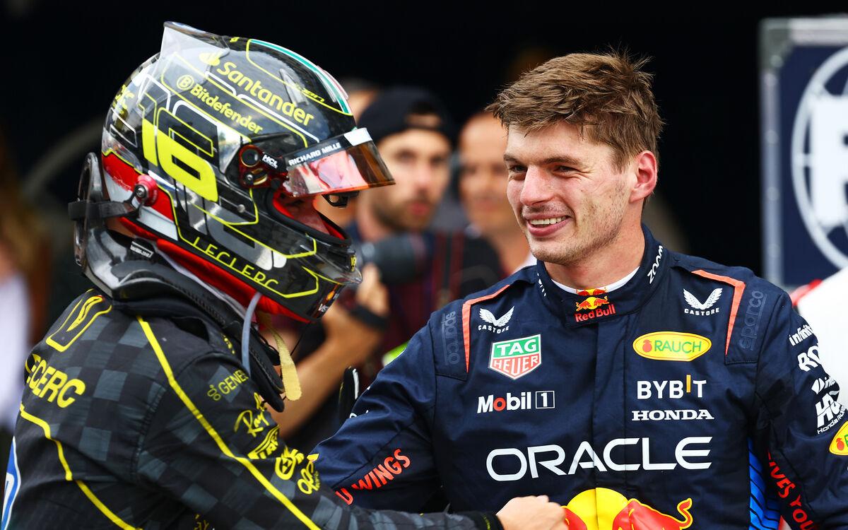 Max Verstappen a Charles Leclerc