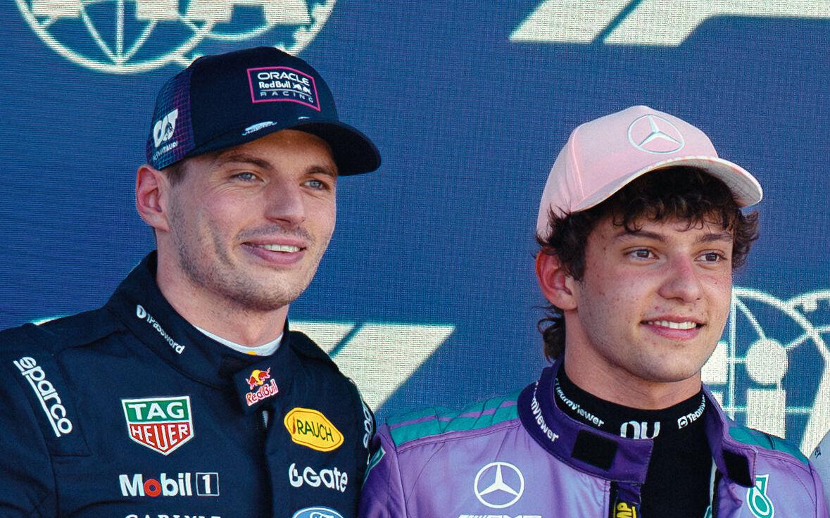 Kimi Antonelli a Max Verstappen