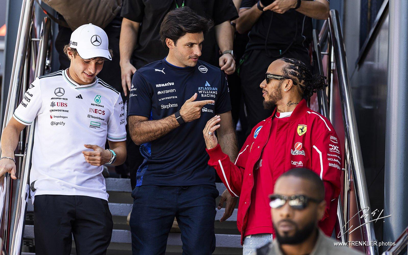 Andrea Kimi Antonelli, Carlos Sainz a Lewis Hamilton
