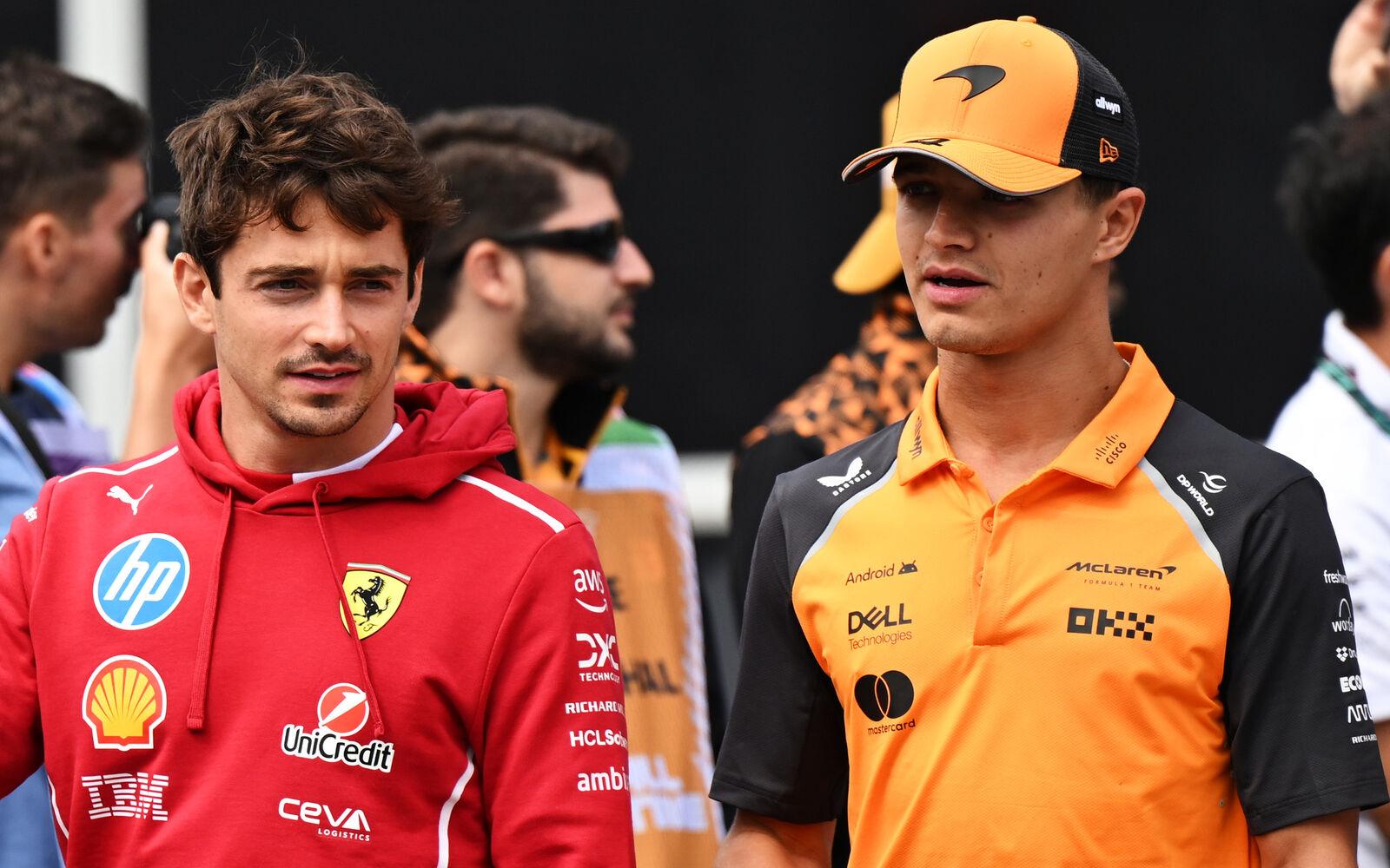 Charles Leclerc a Lando Norris