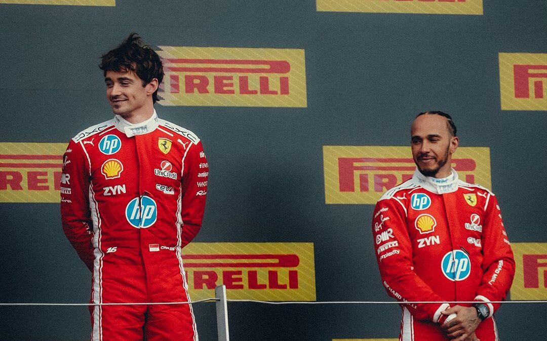 Charles Leclerc a Lewis Hamilton