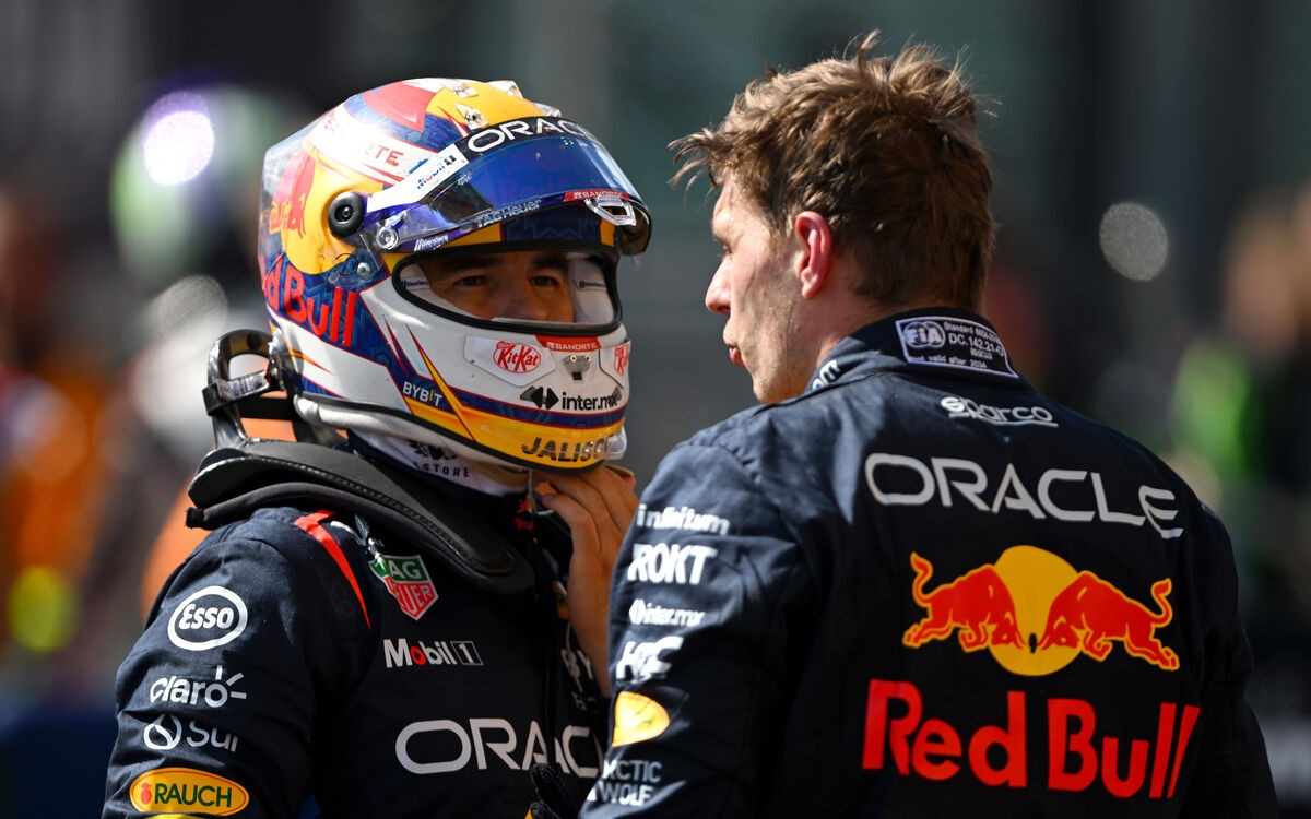 Max Verstappen a Sergio Pérez