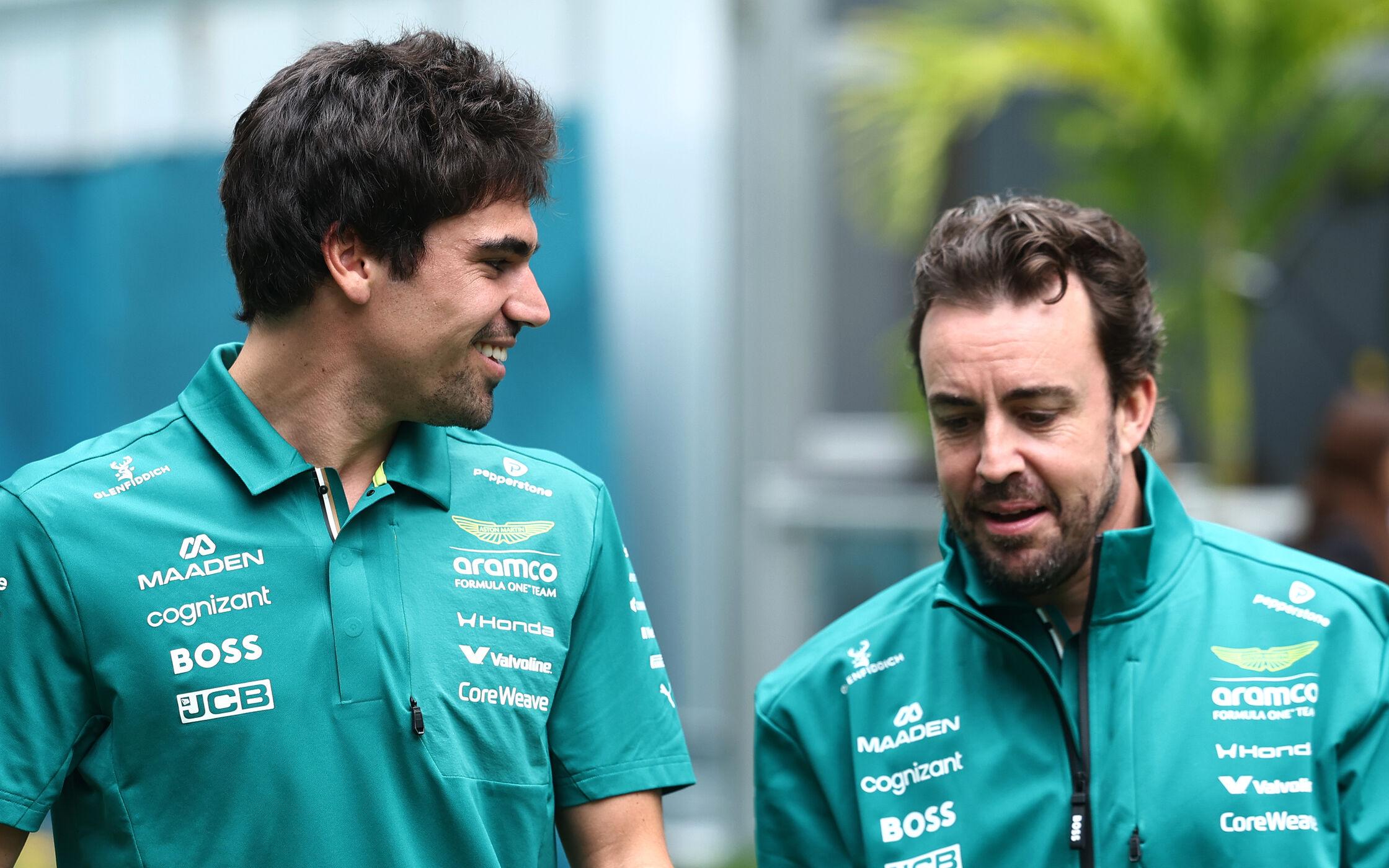 Lance Stroll a Fernando Alonso