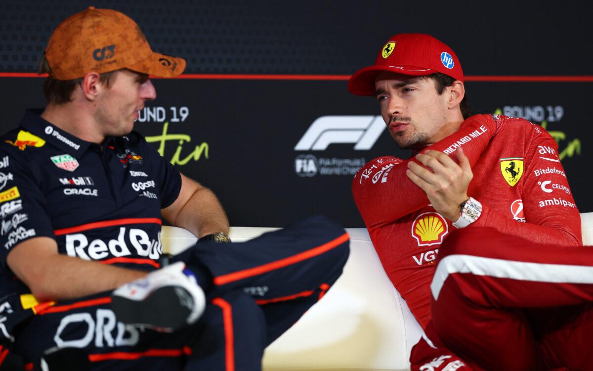 Max Verstappen a Charles Leclerc